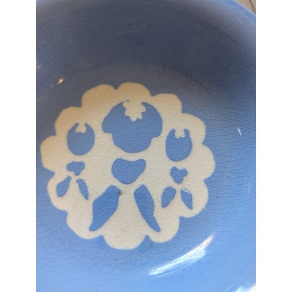 Vintage Blue & White Hexagonal Ceramic Bowl With Floral Design Cameo Harker - Picture 2 of 6